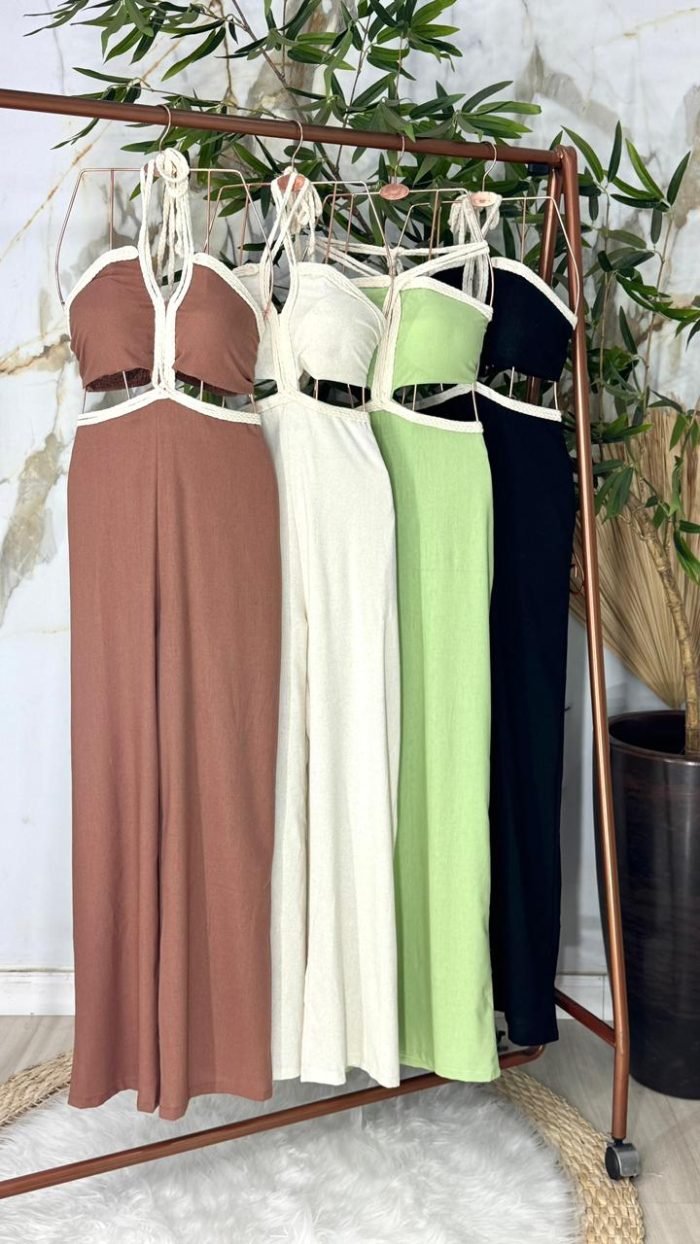 macacão longo sofia 🍃 ref: mac116 tecido: linho premium importado qualidade botique macacão longo sofia 🍃 ref: mac116 tecido: linho premium importado qualidade botique