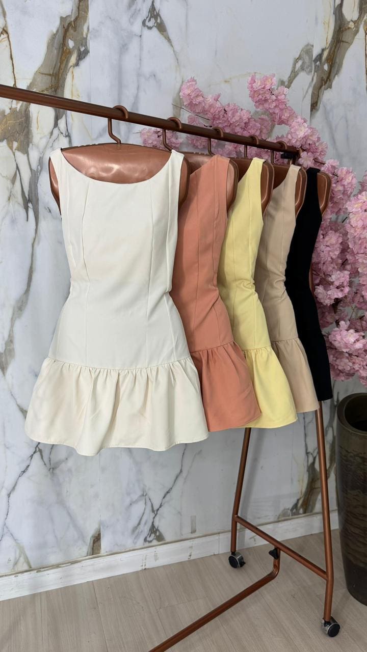 vestido curto yara 🌺 ref: vec345 tecido: alfaiataria premium